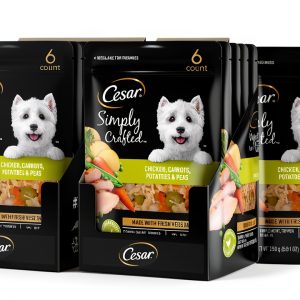 Cesar Dog Food Topper Real Chicken Vegetables Wet Complement-0