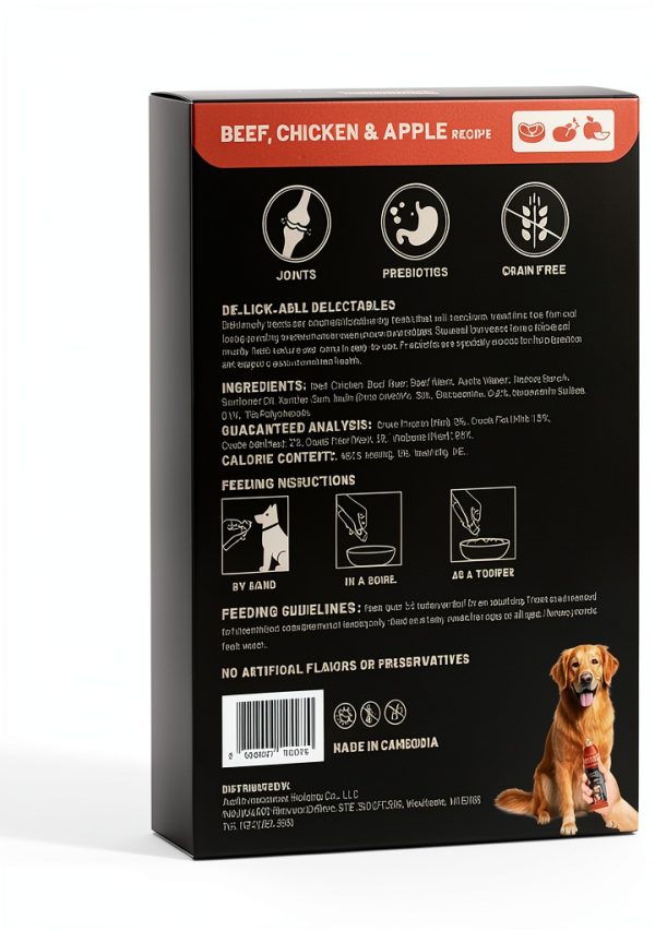 PWR Dog Food Pouches Beef Chicken Apple Lickable Treats-6