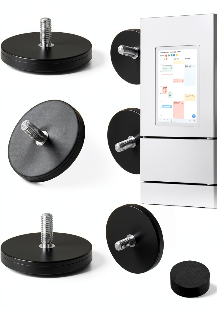 Mtuiewo magnetic mounts holding a calendar on a refrigerator