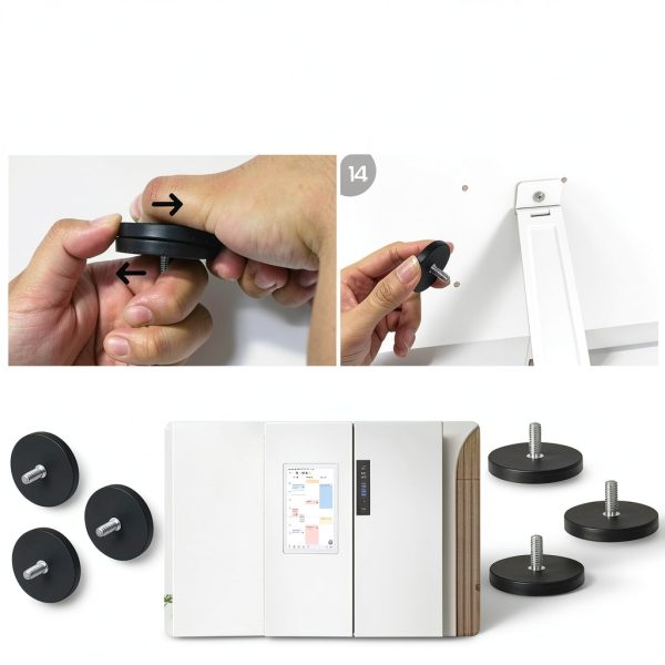 Mtuiewo Magnetic Calendar Mounts Black Round Plastic Design-2