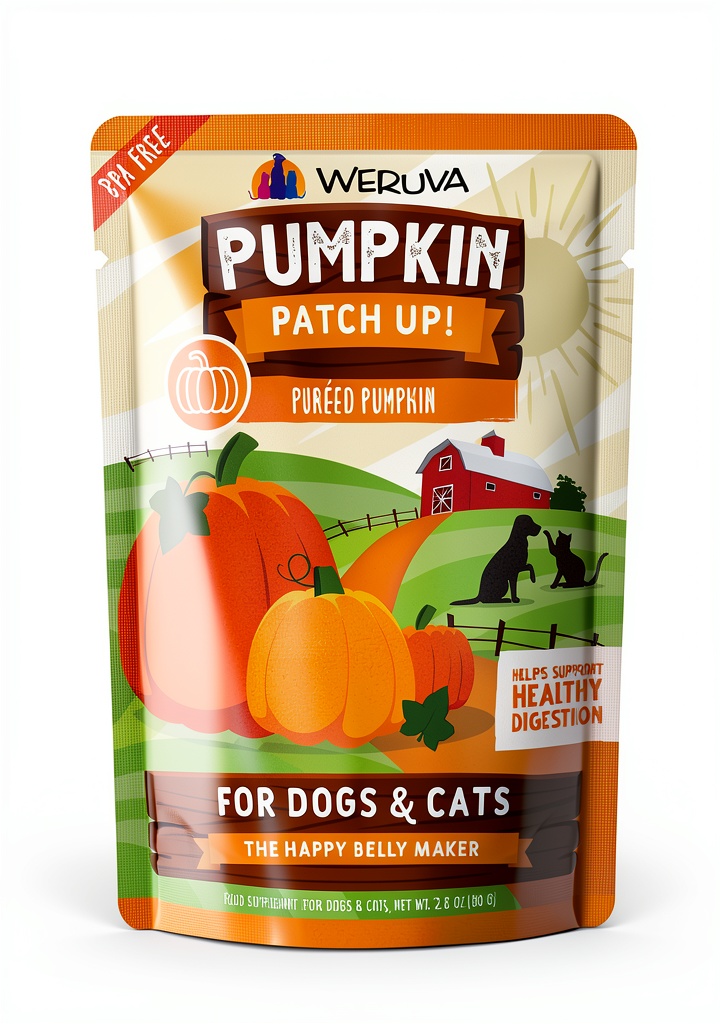Weruva Pumpkin Patch Up pouch being opened for a dog
