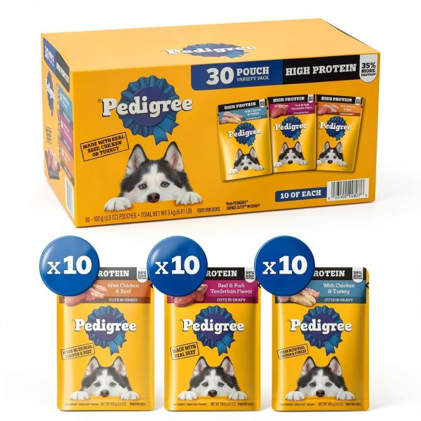 Pedigree Protein Wet Dog Food 30 Count Variety-2