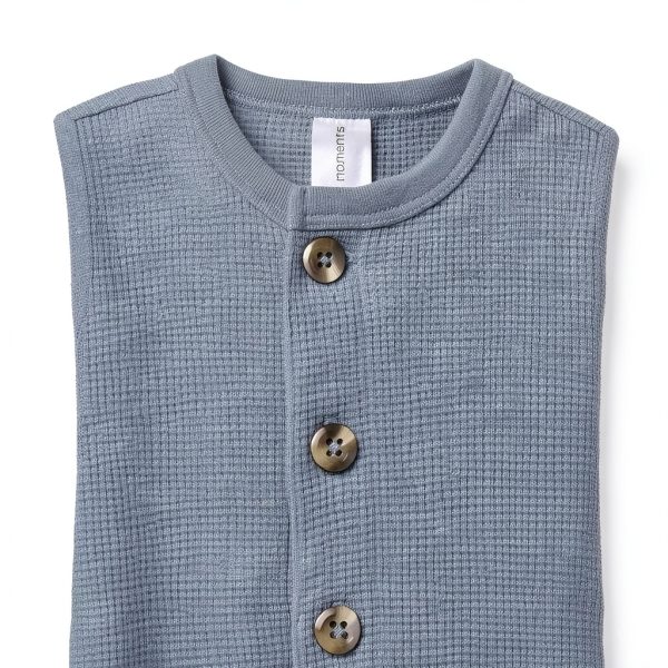 Gerber Baby Boys Romper Mini Waffle Knit-1