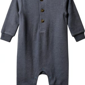 Gerber Baby Boys Romper Mini Waffle Knit-0
