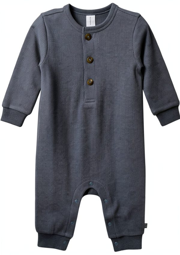 Gerber Baby Boys Romper Mini Waffle Knit-0