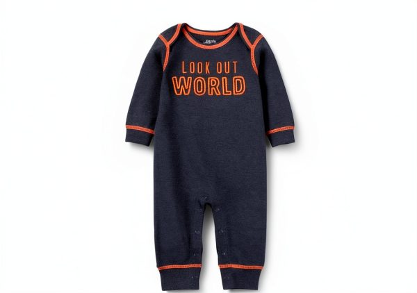 Carter's Simple Joys Baby Boy Romper 3‑Pack Grey Heather Rugby Stripe-0