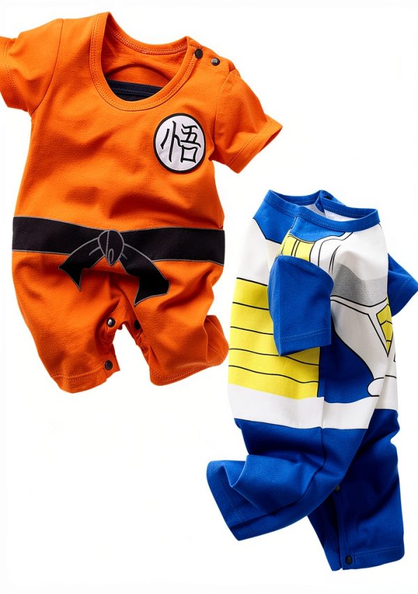 YFYBaby Baby Anime Romper 100% Cotton Orange Blue for 0-24 Months-0