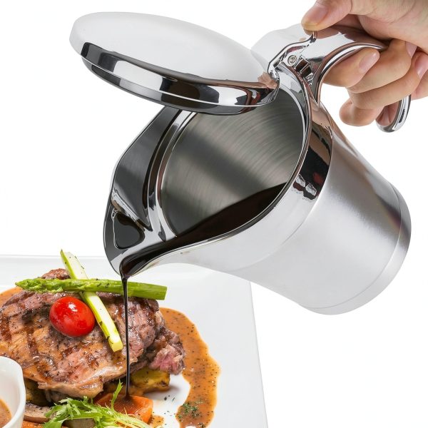 Gravy Boat ISTOOLL Stainless Steel Double Insulated 750ml Silver 25oz-0