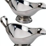 Stainless Steel Gravy Boat by GEEX DEPOT 8oz Elegant Gadroon Base-0