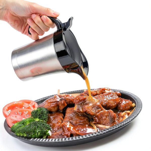 Double Insulated Gravy Boat RAISLY 25oz Stainless Steel with Hinged-5