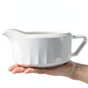 TripDock Large Capacity Gravy Boat 24 Oz White Porcelain Serveware-0