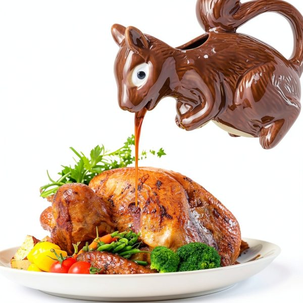 Squirrel Gravy Boat by ISTOOLL 6 Oz White Porcelain-2