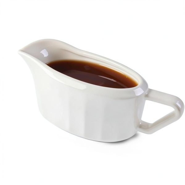TripDock Large Capacity Gravy Boat 24 Oz White Porcelain Serveware-4