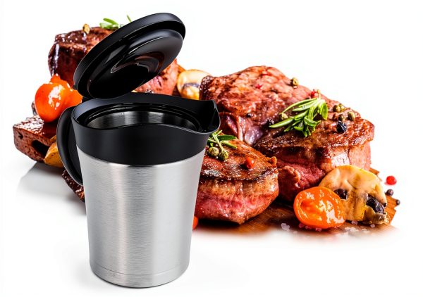 Double Insulated Gravy Boat RAISLY 25oz Stainless Steel with Hinged-4