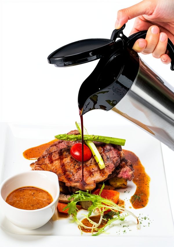Double Insulated Gravy Boat RAISLY 25oz Stainless Steel with Hinged-0