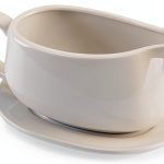 Gravy Boat 25 oz White Porcelain Set with Saucer Stand by Buyajuju-0