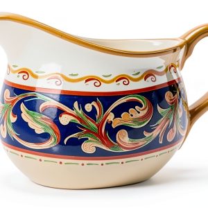 Pfaltzgraff Villa Della Luna Italian Scroll Stoneware Gravy Boat 30oz-0