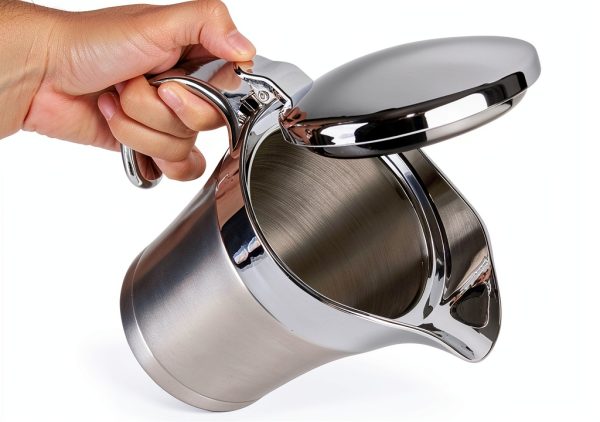 Stainless Steel Double Insulated Gravy Boat with Hinged Lid (16 OZ / 450ML)-4
