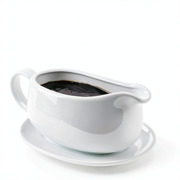 Gravy Boat 25 oz White Porcelain Set with Saucer Stand by Buyajuju-3