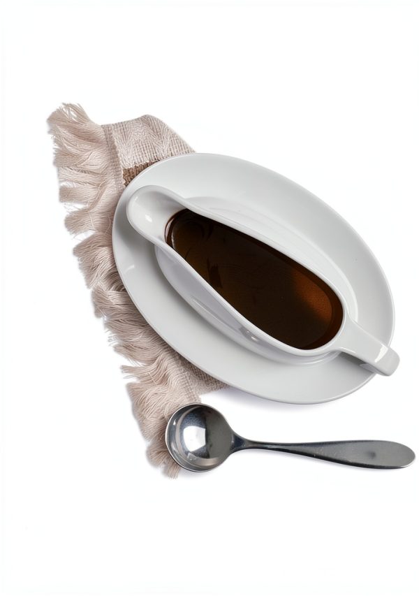 Gravy Boat with Saucer 19 oz Ceramic Set of 2 by Dizada Classic White-4