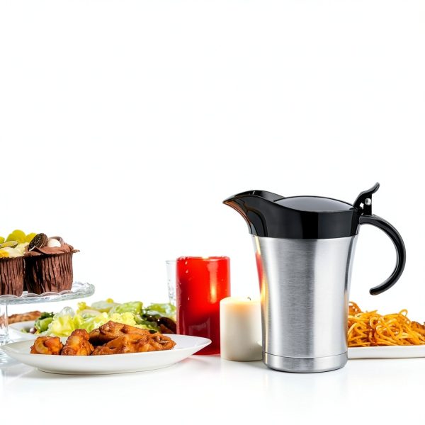 Double Insulated Gravy Boat RAISLY 25oz Stainless Steel with Hinged-1