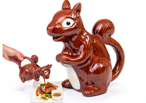 Squirrel Gravy Boat by ISTOOLL 6 Oz White Porcelain-0