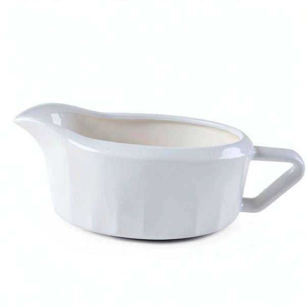 TripDock Large Capacity Gravy Boat 24 Oz White Porcelain Serveware-1