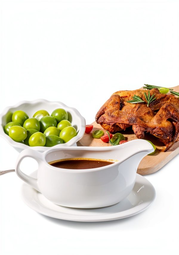 Gravy Boat with Saucer 19 oz Ceramic Set of 2 by Dizada Classic White-2