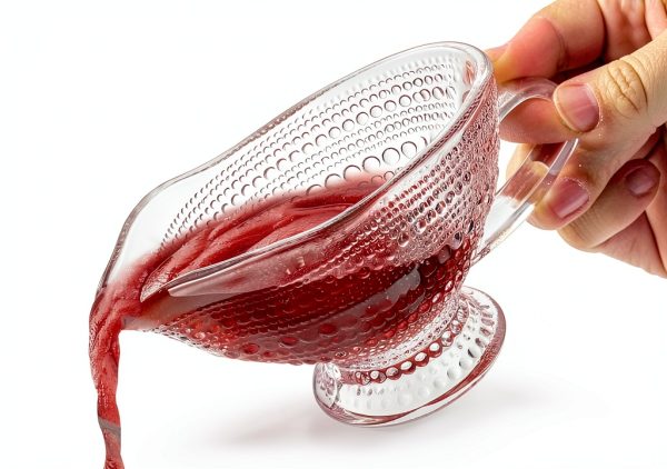 ZOOFOX 2 Pack 12 oz Glass Gravy Boat, Crystal Gravy Bowl with Easy-Pour Spout and Handle, Vintage Embossed Serving Dish for Sauces, Dressings, Creamer, Thanksgiving, Christmas or Holiday Dinner-2
