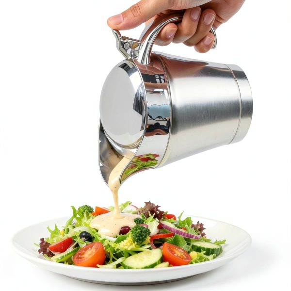 Double Insulated Gravy Boat Jninexiu 16oz Steel with Hinged Lid-3