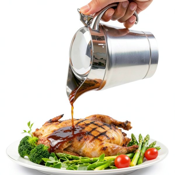 Double Insulated Gravy Boat Jninexiu 16oz Steel with Hinged Lid-5