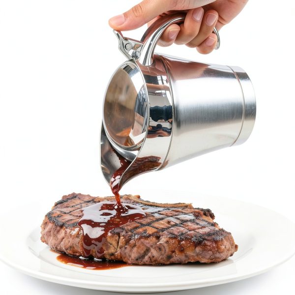 Double Insulated Gravy Boat Jninexiu 16oz Steel with Hinged Lid-4