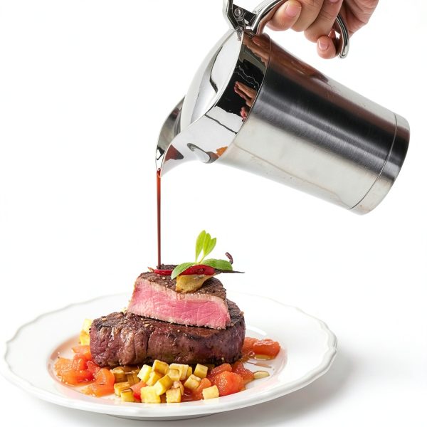 Gravy Boat Peohud 304 Stainless Steel Insulated 24oz Jug Hinged Lid-5