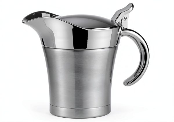 Stainless Steel Double Insulated Gravy Boat with Hinged Lid (16 OZ / 450ML)-1