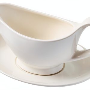 Gravy Boat Dinnerlit 16oz White Porcelain Sauce and Dressing Boat-0