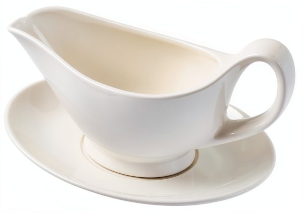 Gravy Boat Dinnerlit 16oz White Porcelain Sauce and Dressing Boat-0