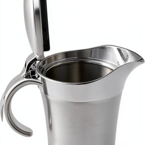 Double Insulated Gravy Boat URONN Stainless Steel 500ml Hinged Lid-0