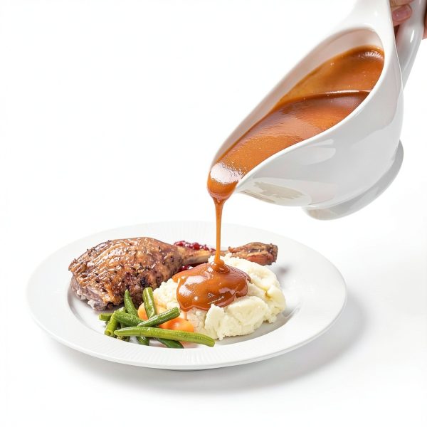 Gravy Boat Dinnerlit 16oz White Porcelain Sauce and Dressing Boat-3