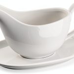 Gravy Boat Yedio 18 oz Ceramic with Saucer - Chip-Resistant Leakproof-0