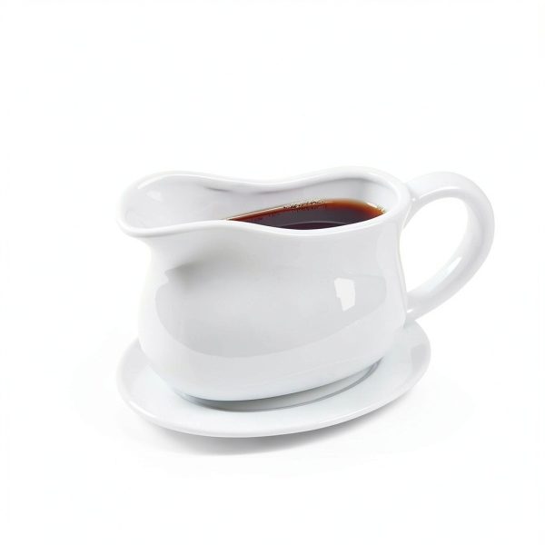 Gravy Boat, Sauce Boat 18 oz Gravy Bowl with Tray, Ceramic Serving Dish for Sauces, Dressings and Creamer with Large Handle, Designed for Microwave Safe Omesata-3