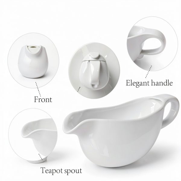 20 OZ Gravy Boat by Qlans Ceramic Serveware, Scratch‑Resistant Finish-3