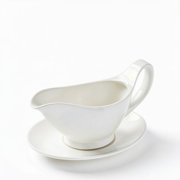 Gravy Boat Dinnerlit 16oz White Porcelain Sauce and Dressing Boat-4